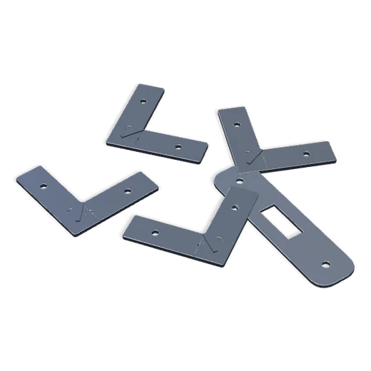 Zinc-plated window corner brackets and strike plate