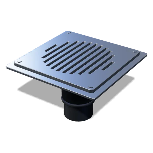 Stainless square floor drain with cast body