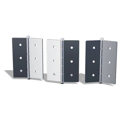 Set of stainless steel butt hinges