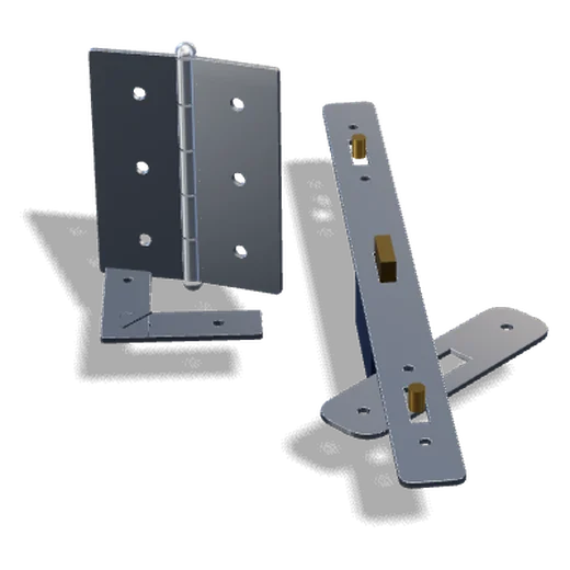 Door hinge, multipoint lock faceplate, corner bracket and strike plate